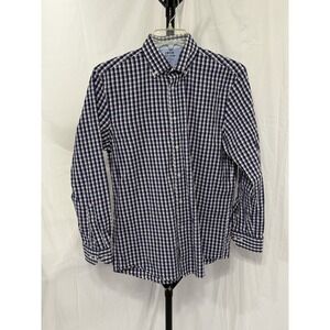 IZOD MEN'S ADVANTAGE‎ PERFORMANCE CLASSIC WOVEN BLUE CHECK Stretch Slim Medium